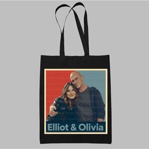 PopArt Black Tote Bag Elliot Stabler Olivia Benson Inspired Bensler EO